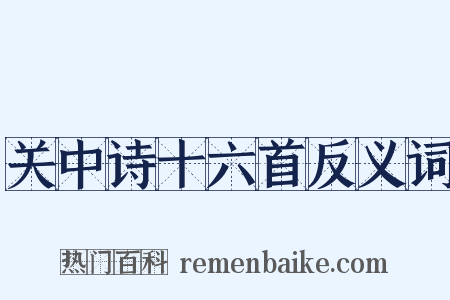 关中诗十六首反义词是什么意思的图片